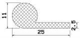 MZS 25242 - szivacs gumiprofilok - Lobogó vagy 'P' alakú profilok