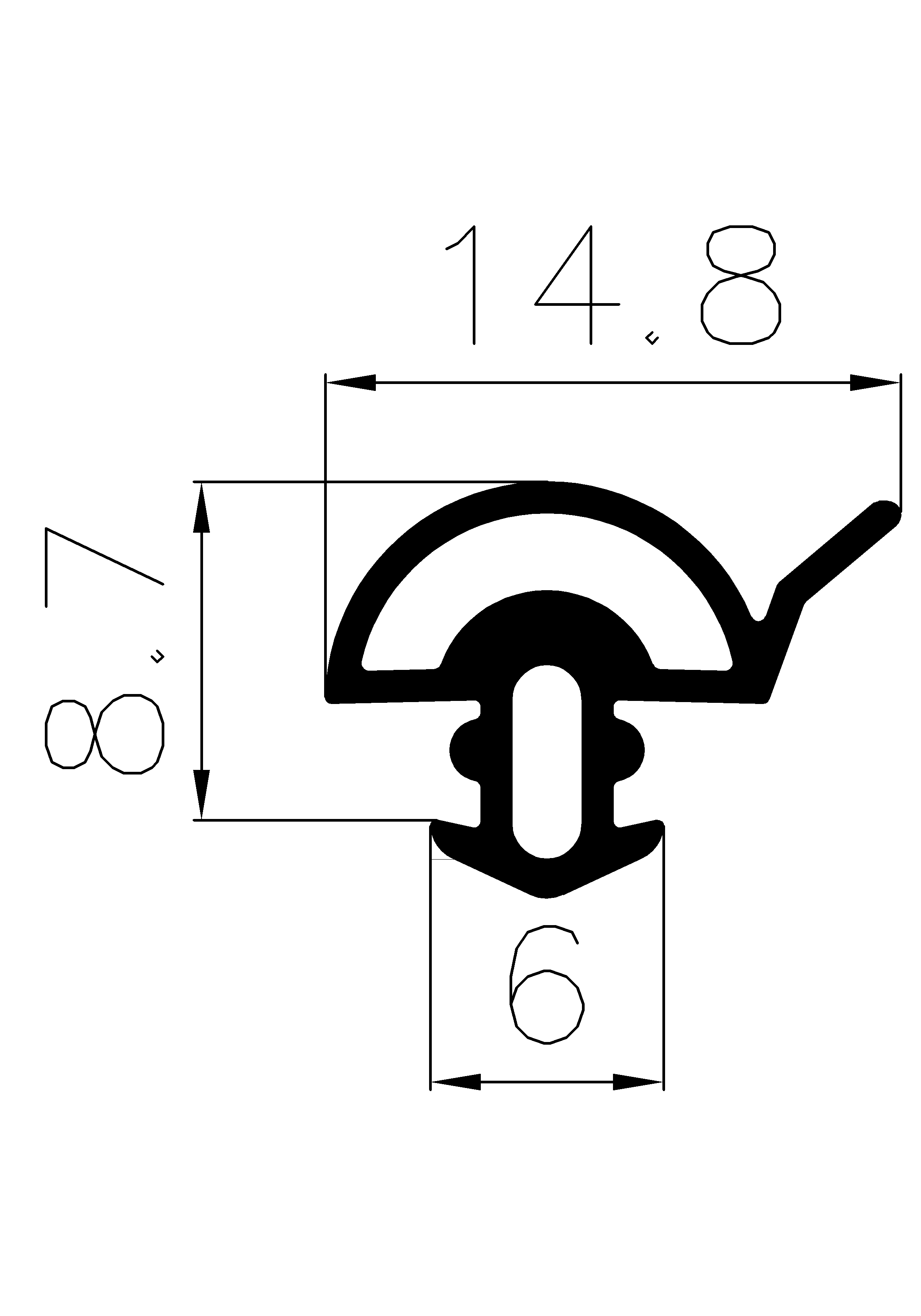 3080160KG - silicone rubber profiles - Door-frame profiles