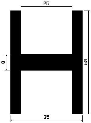 H 0923 - EPDM profiles - H-profiles