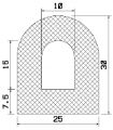 MZS 25560 - EPDM-Schaumgummi-Profile - Halbrundprofile / D-Profile