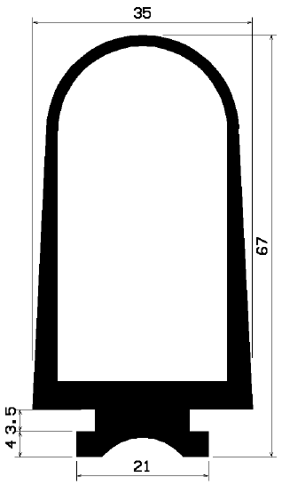 RT 0995 - EPDM-Kautschukprofile - Rolltor- und Fingerschutzprofile