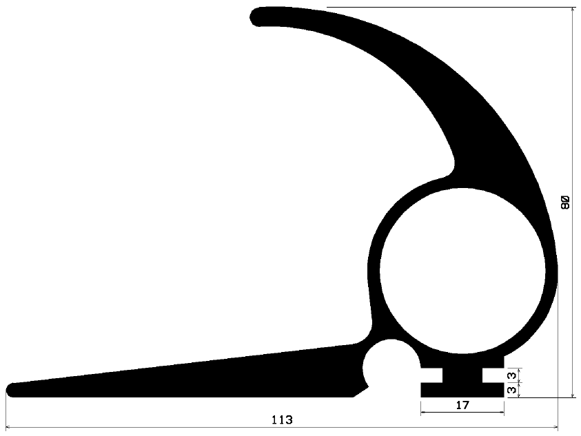 RT 1086 - EPDM-Kautschukprofile - Rolltor- und Fingerschutzprofile