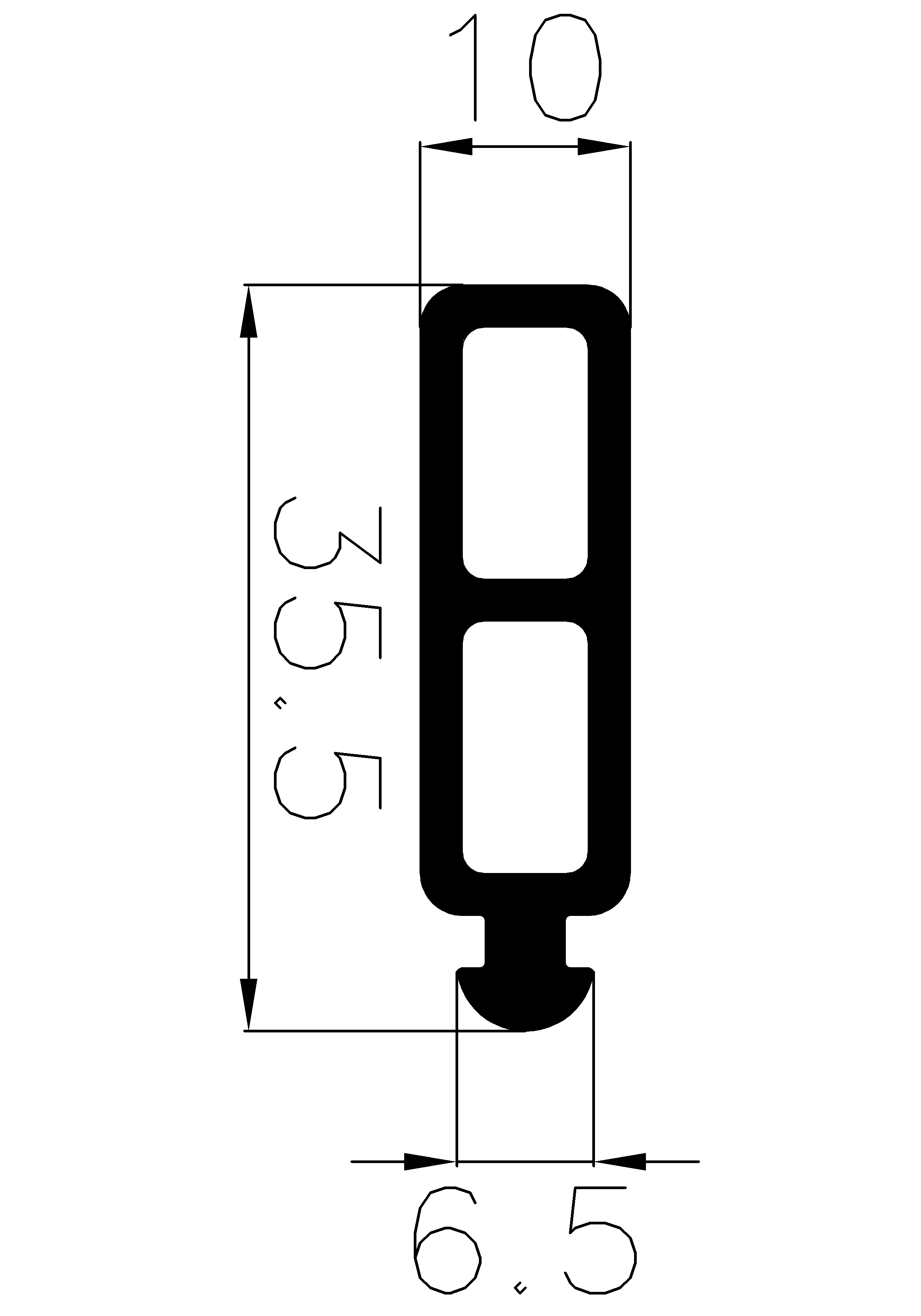 3370370KG - EPDM-Gummiprofile - Auflageprofile / Pufferprofile