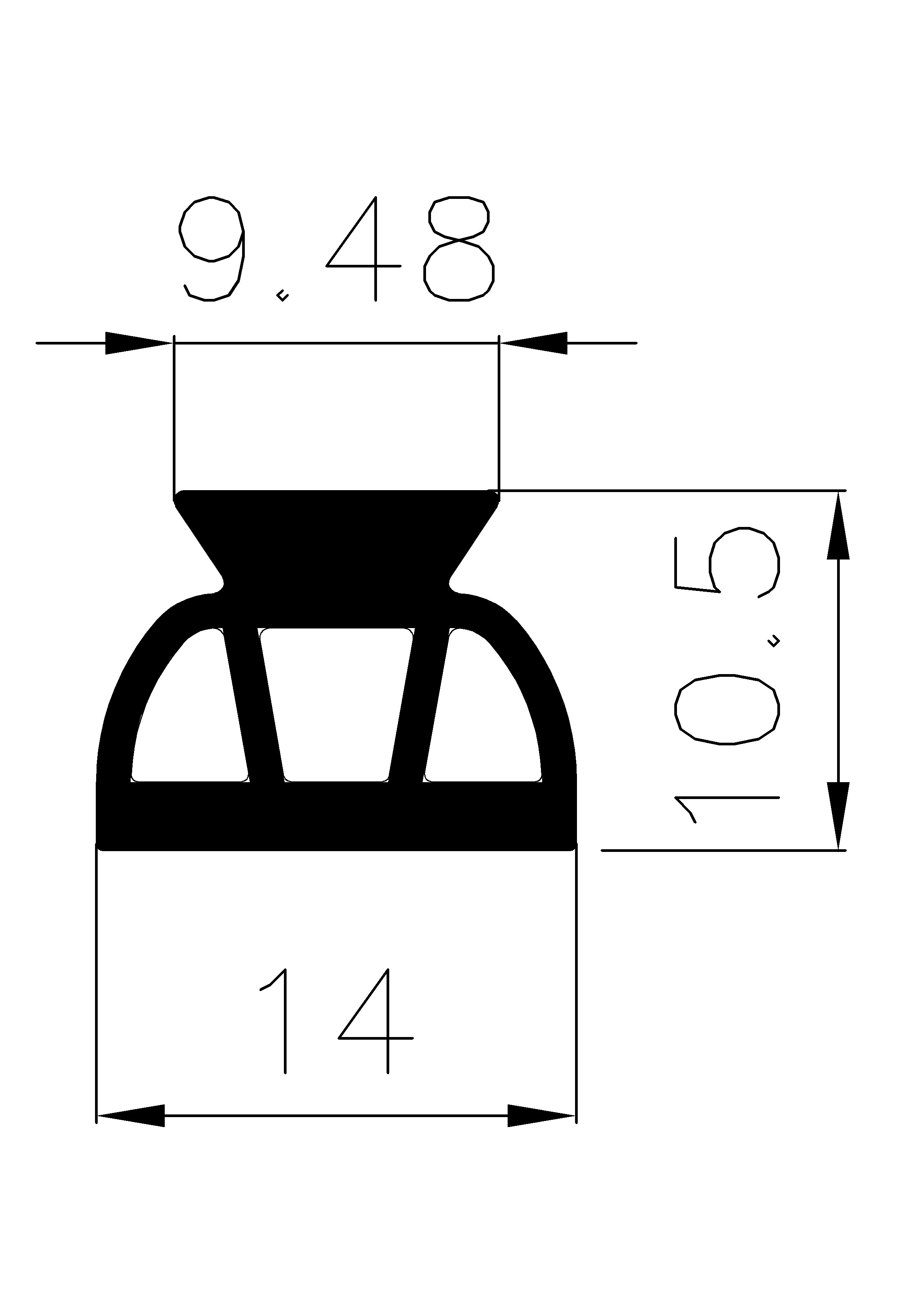 3420160KG - Silikon Profile - Auflageprofile / Pufferprofile