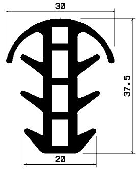 FA 1053 - EPDM Gummi-Profile - Abdeckung und T-Profile