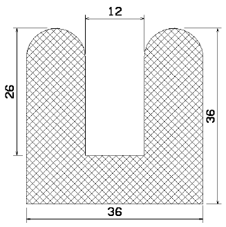 MZS - 25311 - sponge profiles - U shape profiles