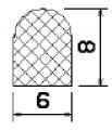 1B= 100 m MZS 25315 - EPDM-Gummiprofile - Halbrundprofile / D-Profile