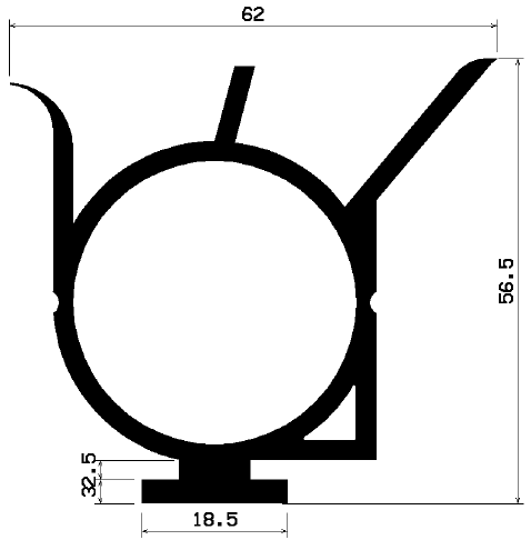 RT 1077 - EPDM rubber profiles - Sliding door – finger-guard profiles