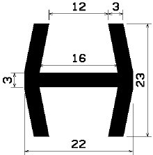 H 1091 - EPDM-Kautschukprofile - H-Profile