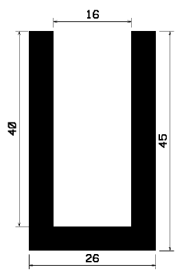 TU1- 1111 - EPDM-Gummi -Profile - U-Profile