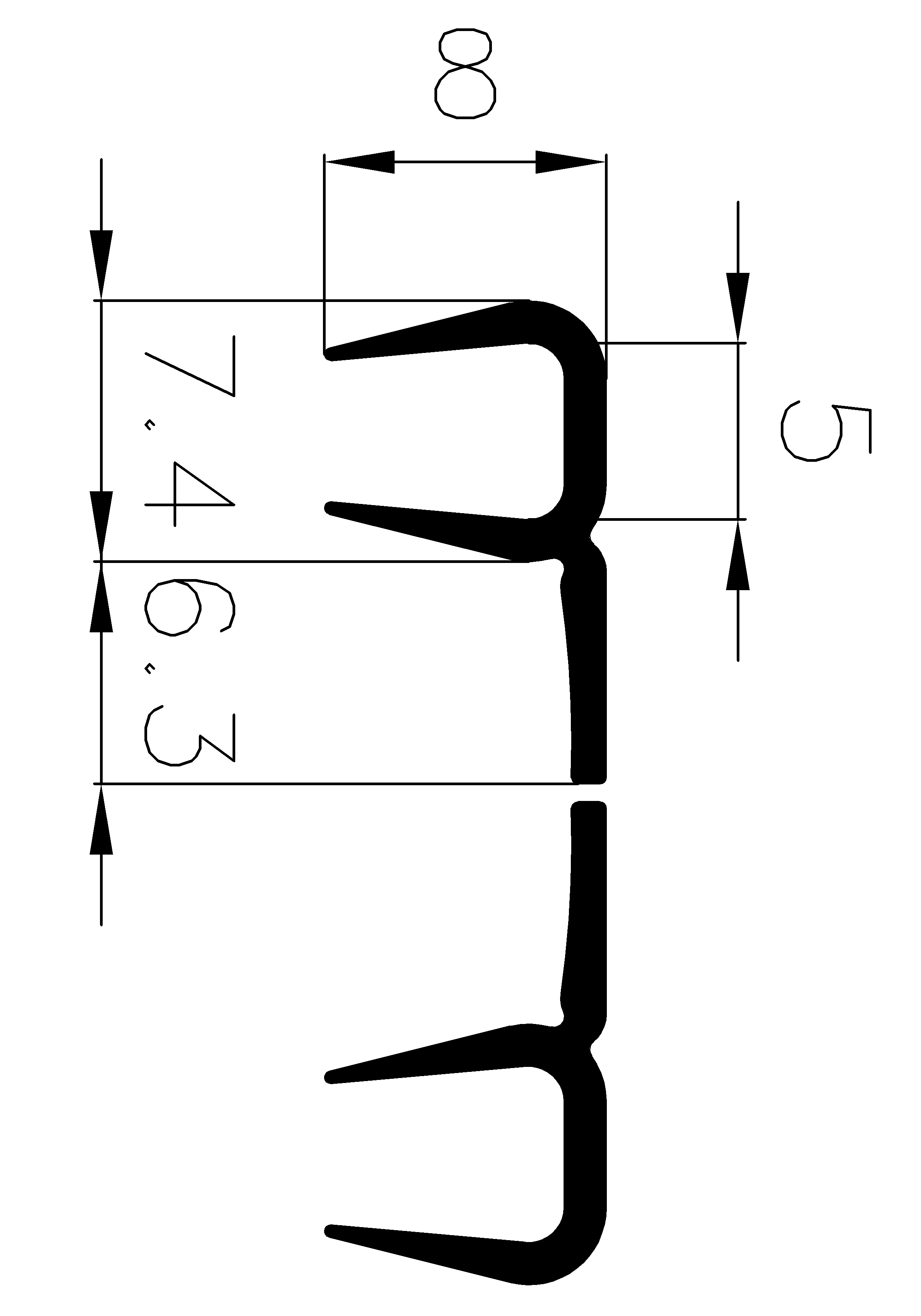 3740370KG - EPDM-Gummi -Profile - U-Profile