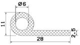 MZS 25362 - Schaumgummiprofile bzw. Moosgummiprofile - Fahnenprofile bzw. P-Profile