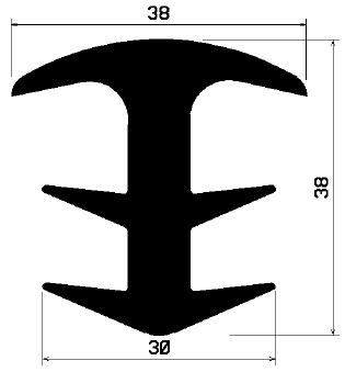 FA 1253 - EPDM Gummi-Profile - Abdeckung und T-Profile