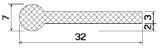 MZS 25398 - sponge profiles - Flag or 'P' profiles