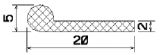 MZS 25483 - sponge profiles - Flag or 'P' profiles