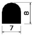 HR 1454 Sl - szilikon gumiprofilok - Félkör alakú, D-profilok