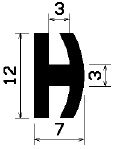 H - G1469 - EPDM gumiprofilok - H alakú profilok