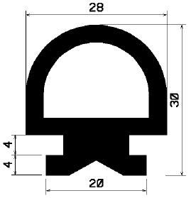 RT 1554 - EPDM-Kautschukprofile - Rolltor- und Fingerschutzprofile