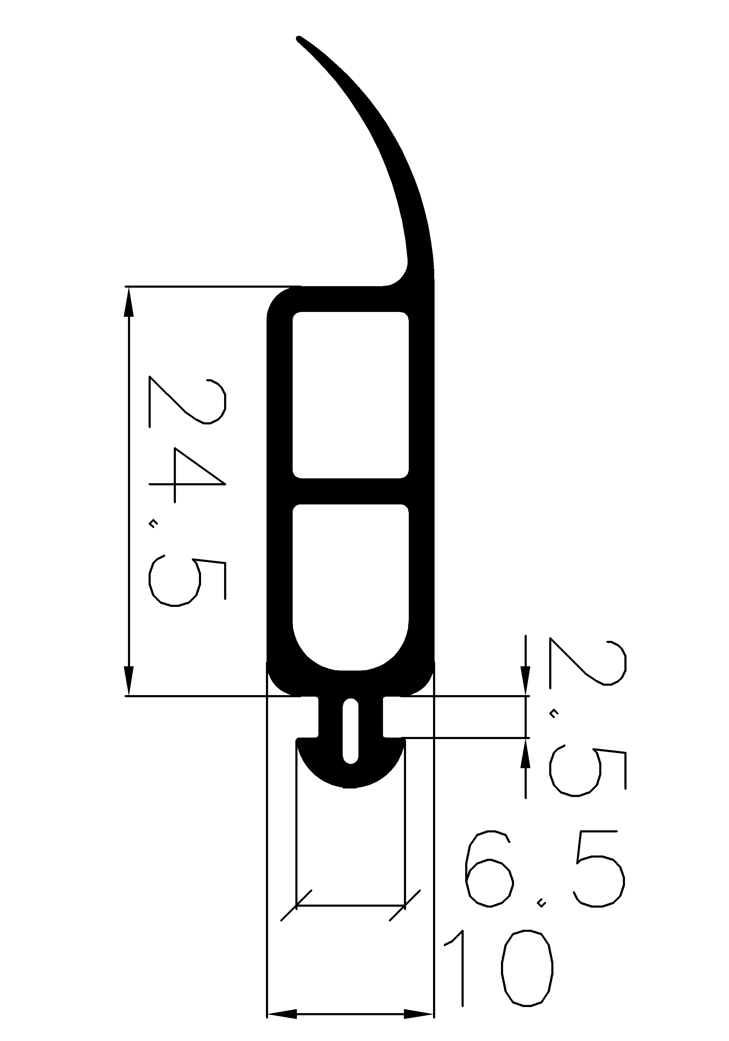 5160370KG - EPDM gumiprofilok - Távtartó és ütköző profilok