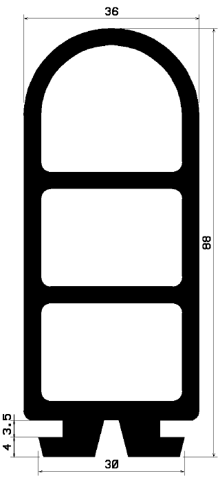 RT-1629 - EPDM-Kautschukprofile - Rolltor- und Fingerschutzprofile