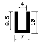 TU1- 1688 1B= 100 m - EPDM-Gummi -Profile - U-Profile