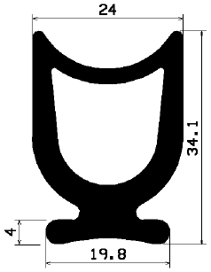 RT 1576 - EPDM-Kautschukprofile - Rolltor- und Fingerschutzprofile