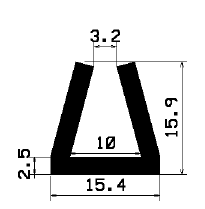 - TU1- 1746 1B= 50 m - Gummiprofile - unter 100 m lieferbar - U-Profile