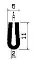 TU1- 0396 1B= 200 m - EPDM-Gummi -Profile - U-Profile