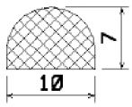 MZS 25752 - EPDM szivacs gumiprofilok - Félkör alakú, D-profilok