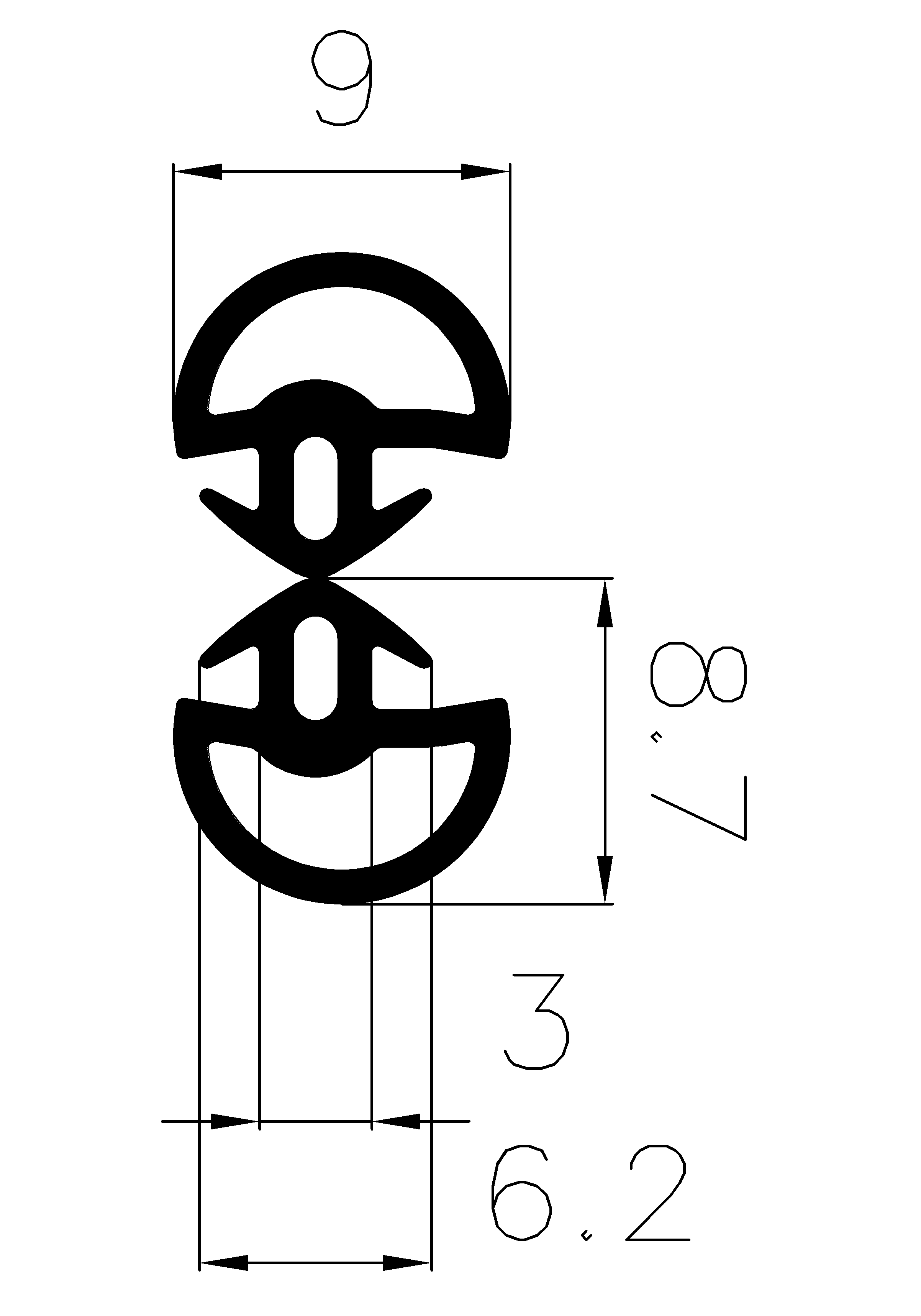 6530160KG - Gummiprofile - Türscheiben- Fensterdichtungsprofile