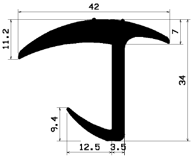 FA 1945 - EPDM Gummi-Profile - Abdeckung und T-Profile