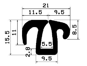 TU1- 2026 - EPDM-Gummi -Profile - U-Profile