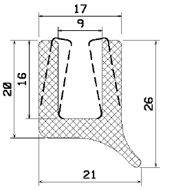 MZS 25773 - sponge profiles - U shape profiles MZS 25773 - sponge profiles - U shape profiles
