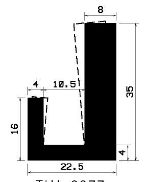 TU1- 2077 - rubber profiles - U shape profiles