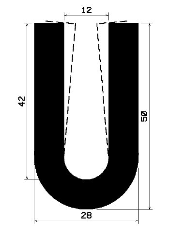 TU1- 2091 - EPDM-Gummi -Profile - U-Profile