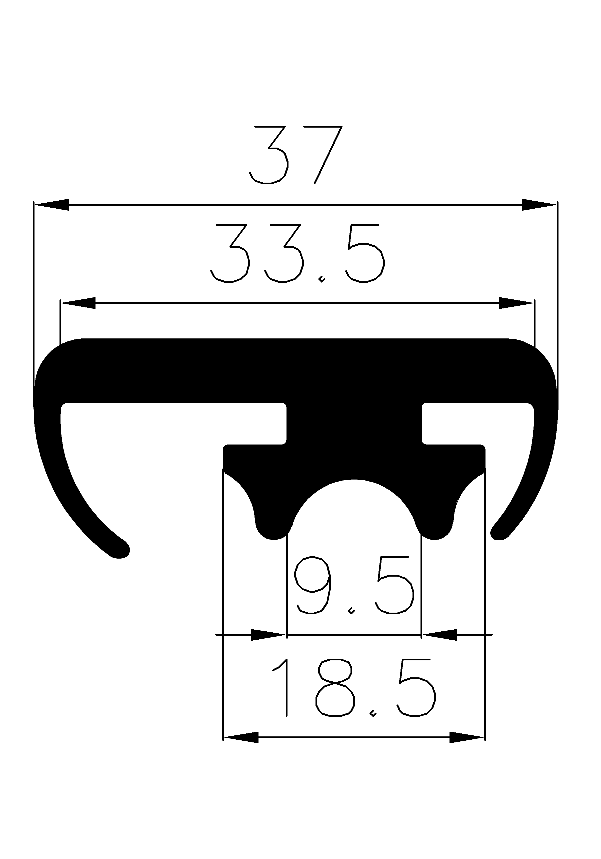 7360365KG - rubber profiles - Cover and T-profiles