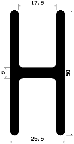 H 0836 - EPDM profiles - H-profiles