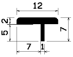 T 2452 - EPDM Gummi-Profile - Abdeckung und T-Profile