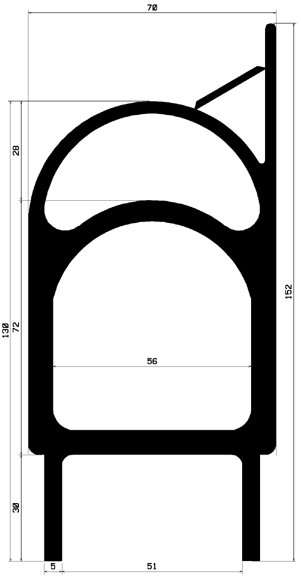 RT 2463 - EPDM gumiprofilok - Gördülő ajtó - ujjvédő profilok