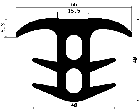 18780370KG - EPDM Gummi-Profile - Abdeckung und T-Profile