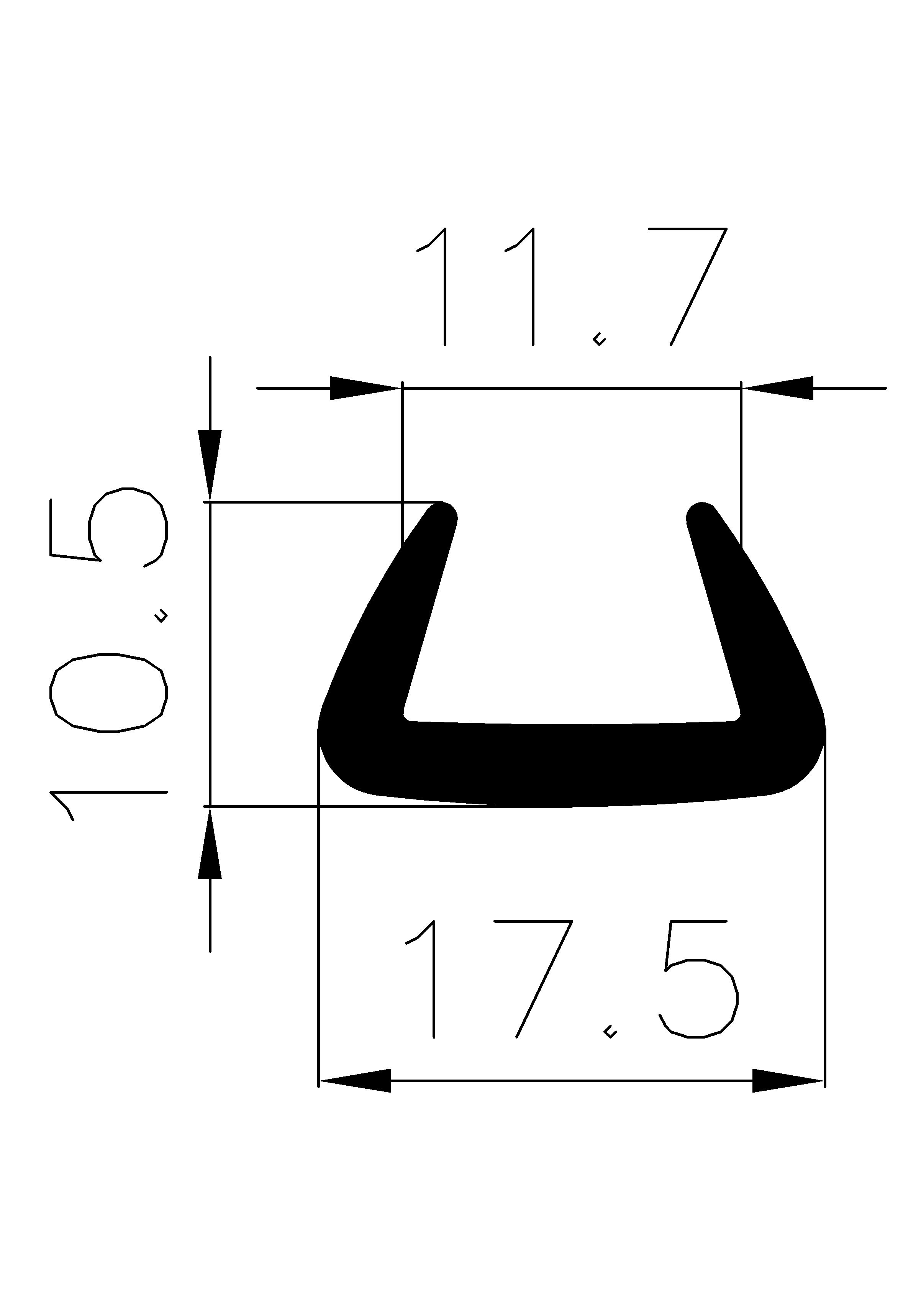 7470160KG - gumiprofilok - U alakú profilok