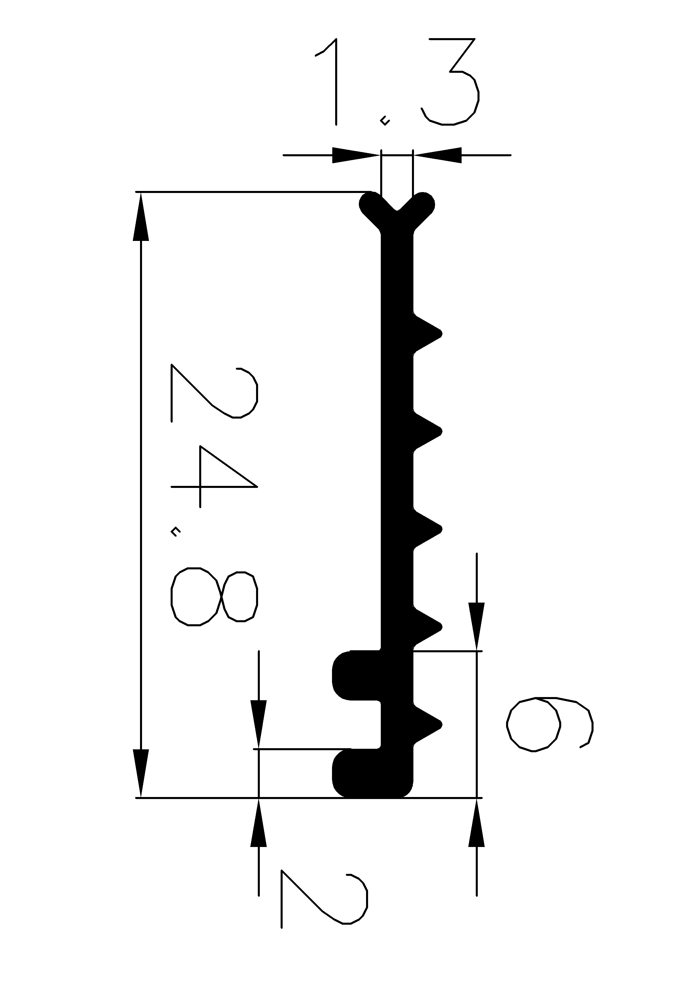 7600360KG - Üveg szorító, üvegező profilok