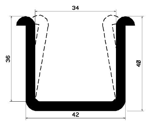 TU1- 2164 - EPDM-Gummi -Profile - U-Profile