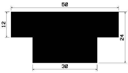 T 2253 - EPDM Gummi-Profile - Abdeckung und T-Profile