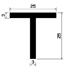 T 1674 - EPDM Gummi-Profile - Abdeckung und T-Profile