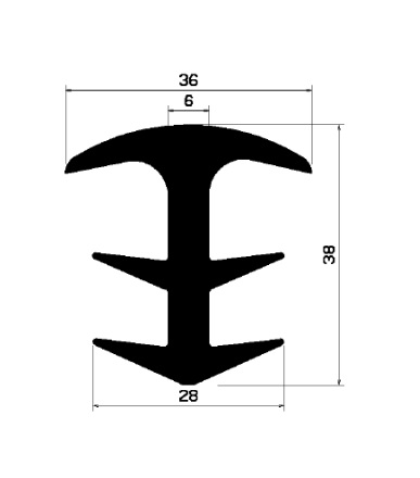 8950370KG - gumiprofilok - Takaró és 'T' alakú profilok