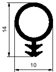 Z1 - G013 d=10 mm - szilikon gumi  profilok - Ajtókeret- ablak tömítő profilok