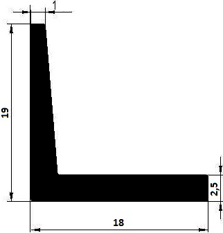 WI - G062 19×18 mm - rubber profiles - Angle shape profiles