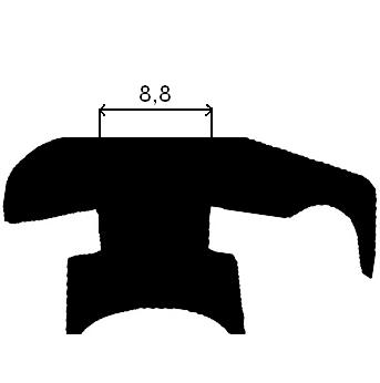 RT - G074 28,5×16 mm - EPDM rubber profiles - Sliding door – finger-guard profiles RT - G074 28,5×16 mm - EPDM rubber profiles - Sliding door – finger-guard profiles