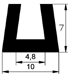 TU1 - G086 10×7 mm - silicone profiles - U shape profiles
